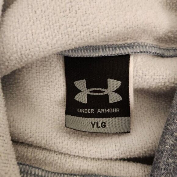 Under Armour Hoodie Fleece Logo Front Pullover Hooded Sweatshirt Youth Large EUC - Picture 10 of 13